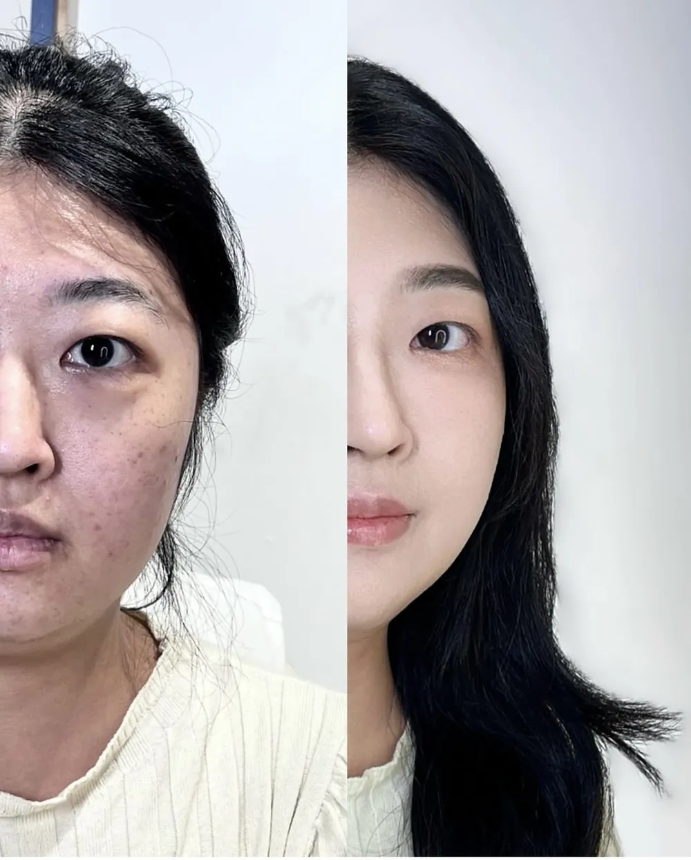 新手化妝前後對比