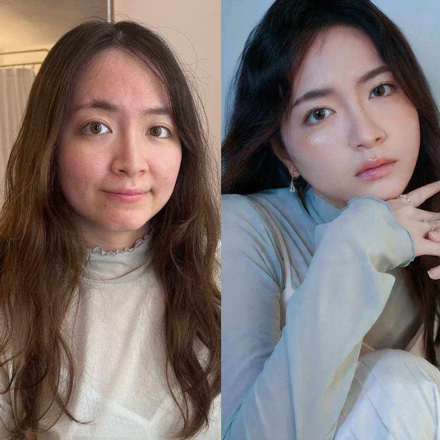 台南彩妝課學員上課前後妝容對比